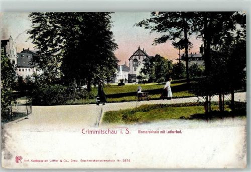 08451 O9630 Crimmitschau 1910 - Bismarckhaun Lutherhof Frau mit Kind