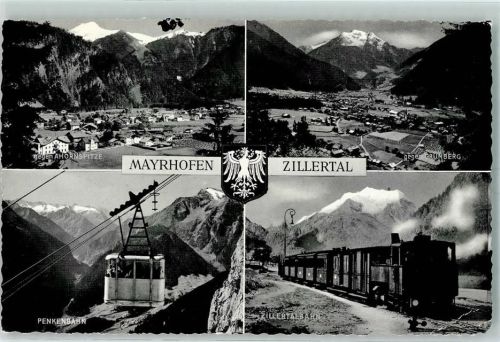 Mayrhofen gegen Ahornspitze Penkenbahn Zillertalbahn gegen Grünberg