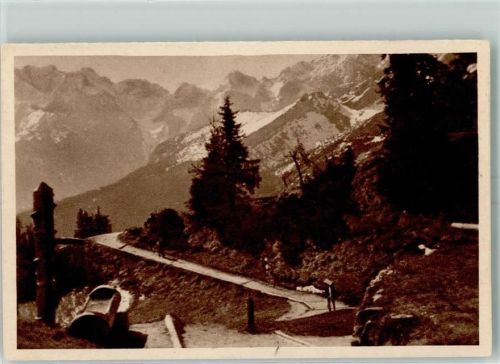 Kreuzeckhaus Wettersteinwand Brunnen Wanderweg Das schöne Deutschland Bild 122 Reichswinterhilfe Lotterie