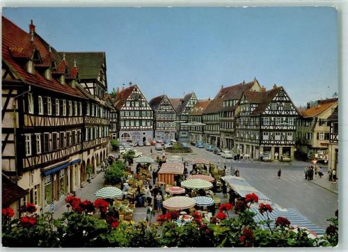 Schorndorf Marktplatz Marktszene Fachwerkhäuser