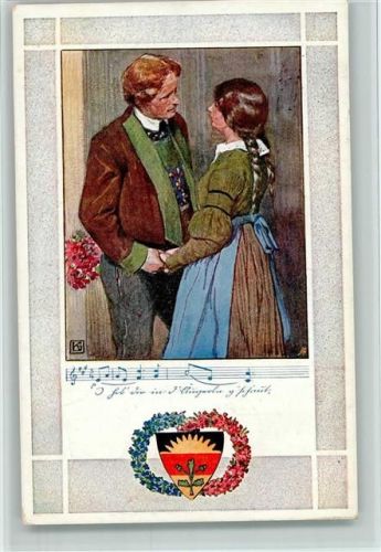 Deutscher Schulverein Karte 374 - Liederzeile mit Noten