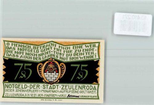 Zeulenroda Notgeld