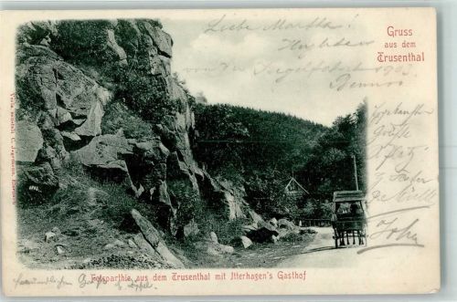 Trusetal 1903 Itterhagen´s Gasthof Felsen Kutsche
