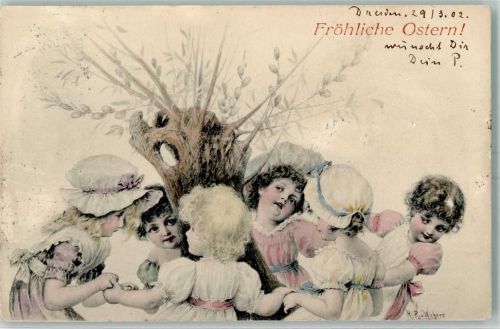 1902 M.M. Vienne Ostern Ringelreigen AK