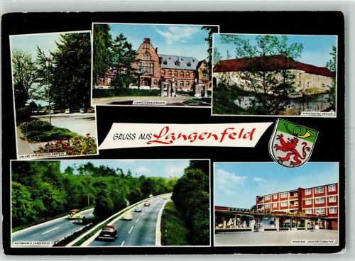 Langenfeld Immigrather Dreieck Landeskrankenhaus Wasserburg Graven Autobahn Oldtimer Moderne Geschäftsbauten Wappen Horn