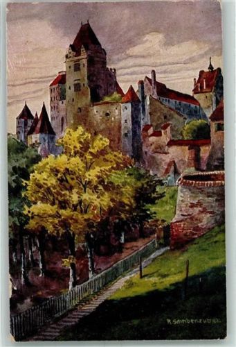Landshut Burg Trausnitz Aquarell