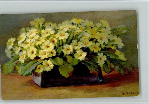 1918 Blumenvase mit Veilchen AK Nr. 221 Vouga & Cie Verlag
