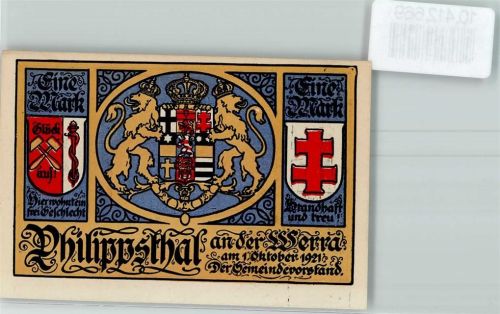 Philippsthal Notgeld Marktplatz