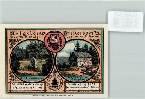 Stützerbach Notgeld Der Dreiherrenstein