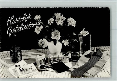 1956 Geburtstag Stilleben - Fotoapparat Rollex, Schlips , Zigarren
