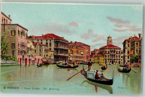 Venezia Canal Grande Pal. Browning Gondeln sign