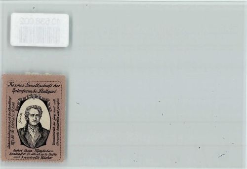 Reklamemarke - Goethe - Kosmos Gesellschaft der Naturfreunde