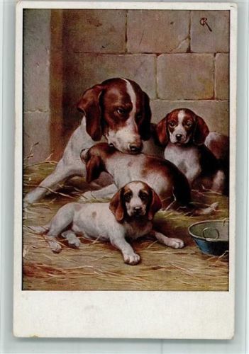 1918 Serie 1544 - Hundefamilie - Jagdhunde AK