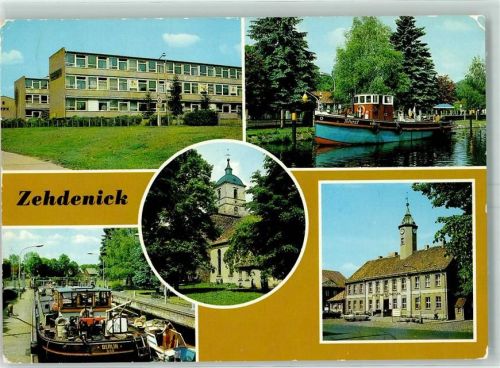 Zehdenick Karl Marx Oberschule Am Hafen Schiffe Schleuse Pfarrkirche Rathaus