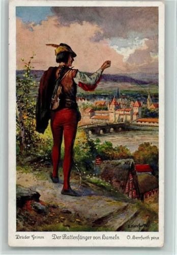 FPHG Uvachrom Nr. 4392 Serie 242 - Der Rattenfänger von Hameln Nr. 5 AK