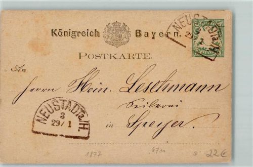 Neustadt Ganzsache Halbkreisstempel