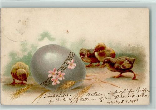 1901 Großes Ei und Küken AK