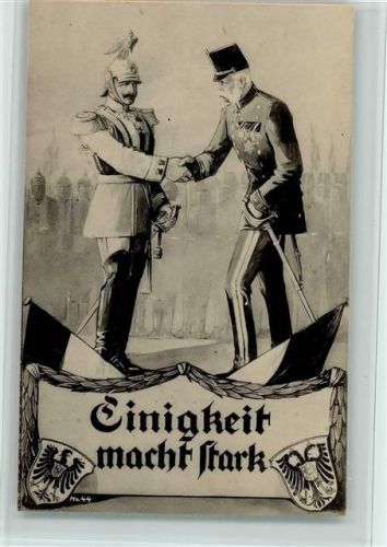 Einigkeit mach stark, Wohlfahrtskarte zum Besten des Roten Kreuzes, Deutschlands Fürsten an Ihre Völker - sehr gute Erhaltung AK