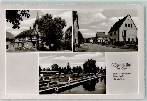 Bruchköbel Rathaus Kirchturm Hauptstraße Schwimmbad