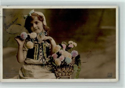 F.K. Paris - Nr. 257 Mädchen mit Blumen AK