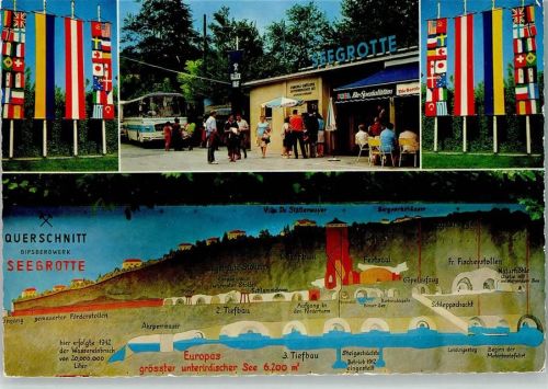Hinterbrühl 1965 Seegrotte Querschnitt Gipsbergwerk, Omnibus