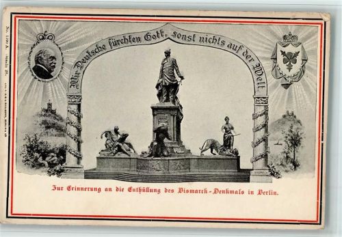 Berlin Mitte Erinnerung an die Enthüllung des Bismarck-Denkmal, gute Erhaltung AK Eckknick