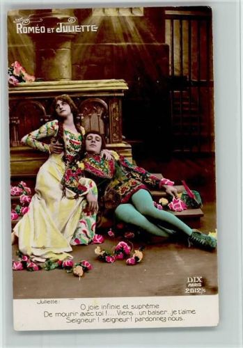 DIX Paris Serie 2012-5 Romeo und Juliette , handcoloriert - Theaterszene - gute Erhaltung