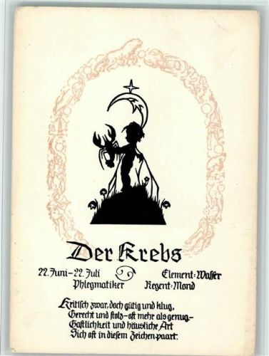 Der Krebs - Gunkel Karte , gute Erhaltung AK