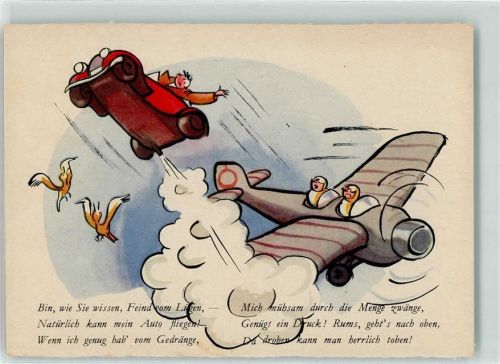 Flugzeug Propellermaschine Fliegendes Auto BZ-Karte Sonderstempel