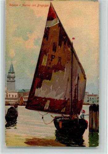 Venezia Marina con Bragozzo, 1900, gute Erhaltung AK