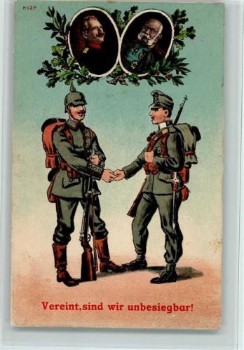 1914 Verlag Bruno Bürger - Vereint, sind wir unbesiegbar, gute Erhaltung AK