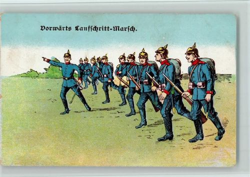 1907 Vorwärts Laufschritt Marsch AK