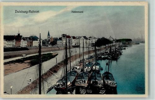 Ruhrort 1911 Hafenmund Boote