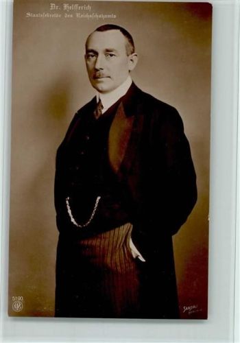 WK I Verlag NPG 5190 - Dr. Helfferich Staatssekretär des Reichsschatzamtes