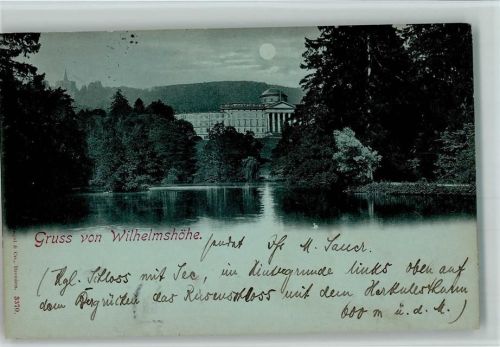 Wilhelmshöhe 1897 Gruss aus - Mondschein Stengel 3370 AK