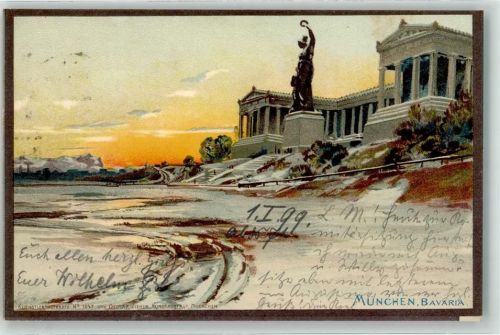München 1899 Künstlerkarte Nr. 1047 Bavaria