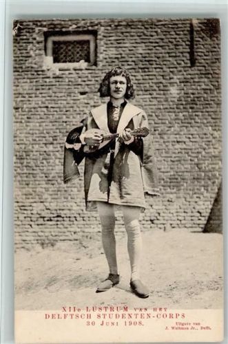 XIIe Lustrum - 1908 - Lautenspieler AK