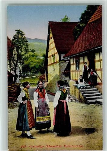 Nr. 669 Ehemalige Odenwälder Volkstrachten AK
