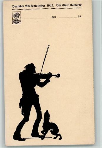 Deutscher Knabenkalender 1917 "Der gute Kamerad" Geiger mit Hund