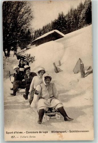 1920 - 1925 Sport d`hiver - Schlittenrennen Tobler`s Serie Nr. 157 AK