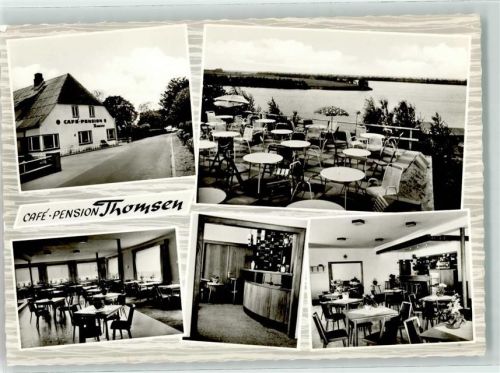 Süderstapel Cafe Thomsen Gaststube Terrasse Bartresen