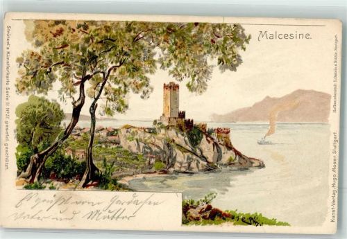 Malcesine 1908 Burg am Gardasee Strützels Künstlerkarte Serie II Nr. 57