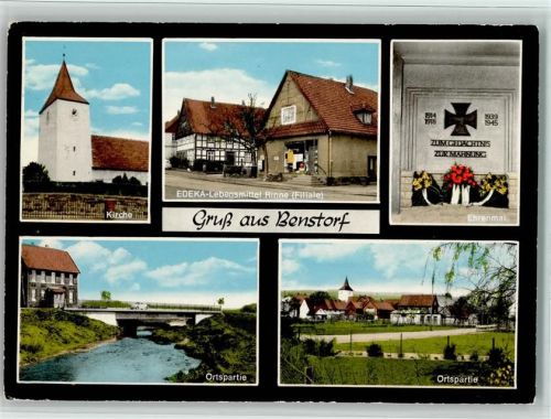 Benstorf Kirche Edeka-Geschäft Ehrenmal Ortspartien Mehrfachaufnahme