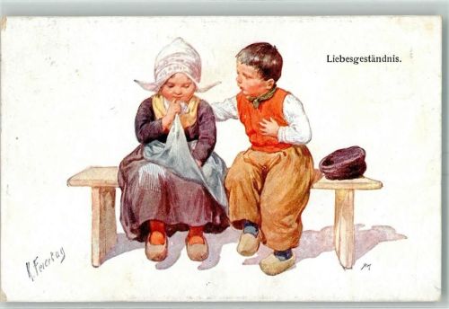 1916 Verlag BKW Serie 887-6 Holandkinder Holzschuhe AK