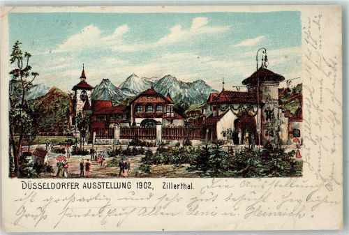 Düsseldorf 1902 Düsseldorfer Ausstellung Zillerthal Suldental Tiroler Dorf