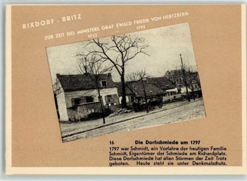 Britz Dorfschmiede um 1797 Chronik