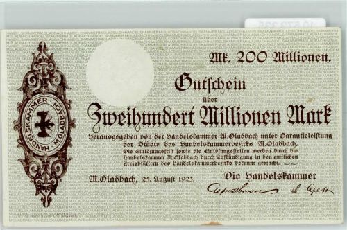 Mönchengladbach Notgeld 200 Millionen Mark