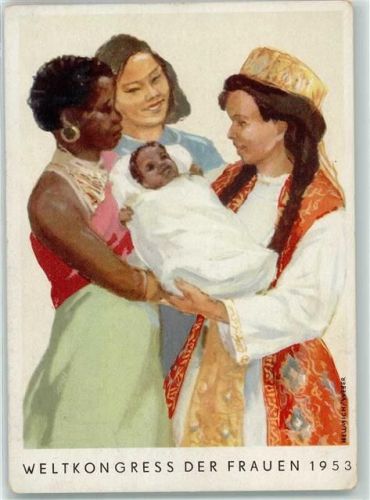 Weltkongress der Frauen 1953 Baby Schwarzafrikanerin sign Hellmich