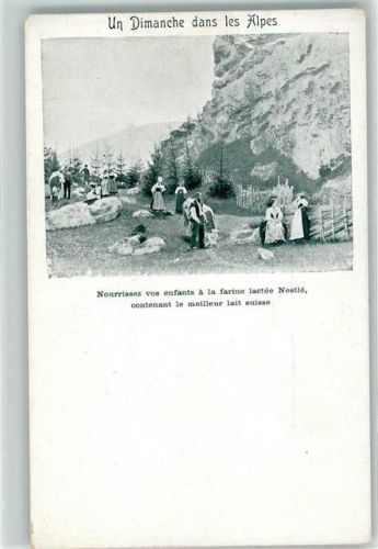1900 Nestle, Vevey Serie H Nr. 11 Kindermehl , Un Dimanche dans les Alpes - Landwirtschaft
