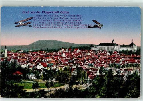 Gotha 1918 Doppeldecker-Flugzeuge Schloß Friedenstein Gedicht